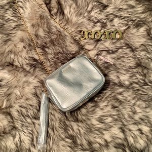 Victoria Secret Silver Snakeskin Crossbody Bag